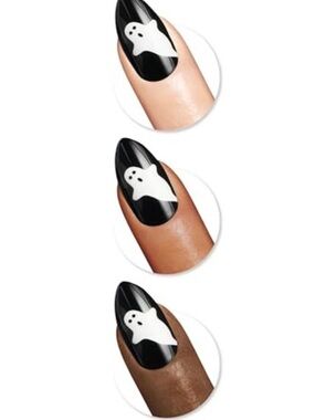 2PK- Sally Hansen Ghost Halloween Almond Shaped Press On Nails
